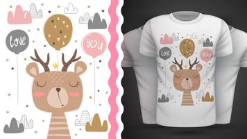 Simpatico orso - idea per t-shirt stampata. vettore