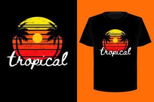 design della maglietta vintage retrò tropicale vettore