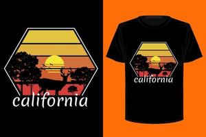 design t-shirt vintage retrò california vettore