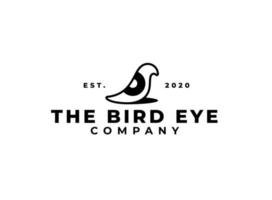 logo a volo d'uccello. logo della siluetta dell'uccello e della vista dell'occhio