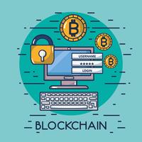 tecnologia di sicurezza del denaro digitale bitcoin vettore