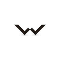 lettera lw semplice linea collegata vettore logo geometrico