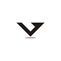 lettera v segno di spunta freccia semplice logo geometrico vettore
