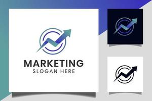lettera n a forma di cerchio con freccia statistica superiore o icona di crescita per l'avvio di attività, modello di logo di marketing vettore