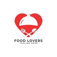 modello di progettazione logo ristoranti amanti del cibo vettore
