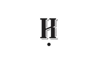 in bianco e nero h alfabeto lettera icona logo design. modello creativo per affari o società vettore