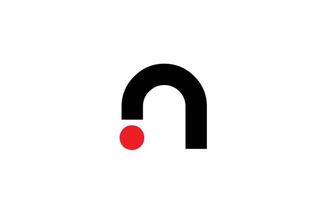 nero bianco n alfabeto lettera logo icona design. modello creativo per affari e società vettore