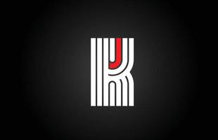 icona del logo della lettera dell'alfabeto della linea k. modello di design creativo per aziende e aziende in bianco e nero vettore