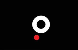 p alfabeto lettera icona logo design. modello creativo per azienda e affari con punto rosso in bianco e nero vettore