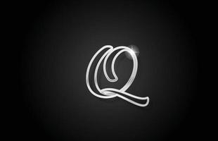 linea grigia q icona del logo della lettera dell'alfabeto. design creativo per il business e l'azienda vettore
