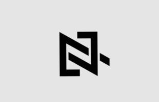 icona del logo della lettera n dell'alfabeto con il design della linea. modello bianco e nero per affari e società vettore