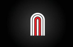 icona del logo della lettera dell'alfabeto linea n. modello di design creativo per aziende e aziende in bianco e nero vettore