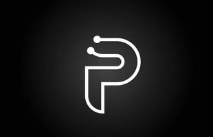 p alfabeto lettera logo icona design con punto e linea. modello creativo per le imprese vettore