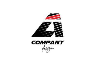 nero e rosso un'icona del logo della lettera dell'alfabeto. design creativo per aziende e aziende con uno stile audace affettato vettore