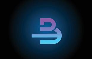 b icona blu del logo della lettera dell'alfabeto con il design della linea. modello creativo per affari e società vettore