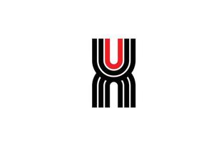icona del logo della lettera dell'alfabeto x linea rossa. modello di design creativo per aziende e aziende in bianco e nero vettore