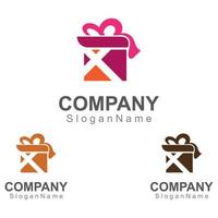 confezione regalo sorpresa logo design modello vettoriale immagine art