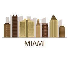 Skyline di Miami su uno sfondo bianco