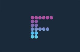punto f rosa blu alfabeto lettera logo icona design. modello creativo per azienda e business vettore