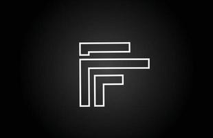 linea f disegno dell'icona del logo della lettera dell'alfabeto in bianco e nero. modello creativo per azienda e business vettore