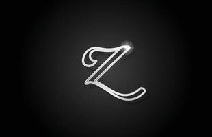 icona del logo della lettera dell'alfabeto linea grigia z. design creativo per il business e l'azienda vettore