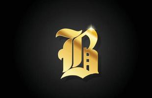 b design del logo dell'icona della lettera dell'alfabeto oro vintage. modello dorato creativo per le imprese vettore