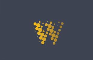giallo punteggiato w alfabeto lettera logo icona design. modello creativo per azienda e affari con punti vettore