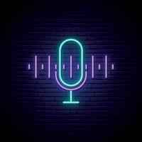 insegna al neon del podcast. vettore