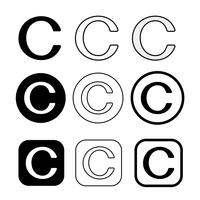 Segno di simbolo dell&#39;icona del copyright vettore