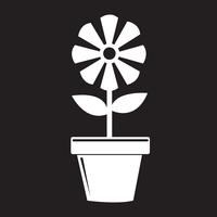 Icona del vaso di fiori vettore
