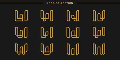 logo monogramma con lettera w in stile line art, liscia, bellezza, iniziale, logo monogramma, logo line art, vettore premium