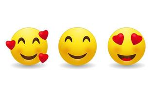 pacchetto di emoji felici, positivi e sorridenti vettore