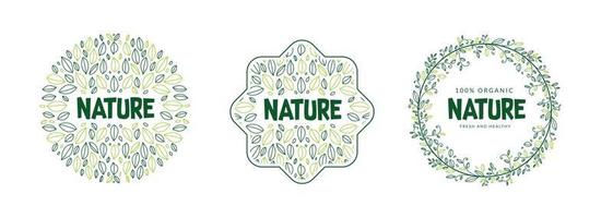 design del logo biologico e naturale vettore