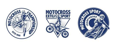 scenografia logo motocross vettore