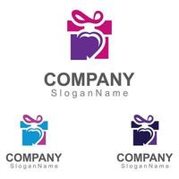 confezione regalo sorpresa logo design modello vettoriale immagine art