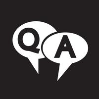 Simbolo QA, icona risposta domanda vettore