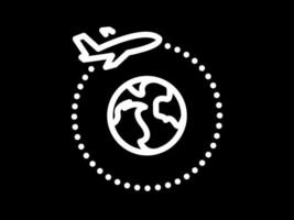 icona vettore semplice. illustrazione piatta su un volo a tema aereo, intorno alla terra, viaggi, vacanze