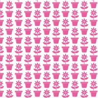 Pattern background Icona di vaso di fiori vettore