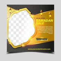 modello di banner post sui social media di vendita ramadan vettore