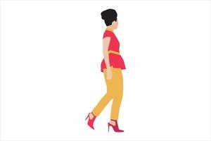 illustrazione vettoriale di donne alla moda che camminano sul marciapiede