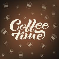 Banner di lettering caffè disegnato a mano di vettore