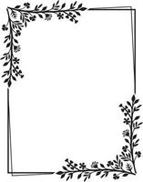 cornice floreale in bianco e nero illustrazione vettoriale