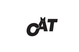 design moderno del logo all'interno del testo del gatto. modello vettoriale del logo del gatto. illustrazione vettoriale, marchio, logo per il design.
