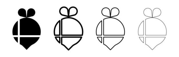 icona del pacchetto regalo rotondo con spazio vocale. confezione regalo. set simili di vari pulsanti di conversazione. disegno modificabile. vettore su sfondo bianco.