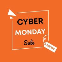 post sui social media di vendita del cyber monday design creativo vettore