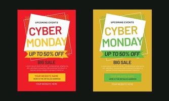 stampa il design creativo del cyber monday vettore