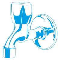 Illustrazione vettoriale di rubinetto blu