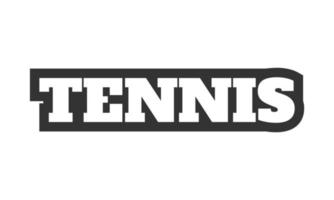 la parola tennis isolata su sfondo bianco vettore