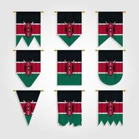 bandiera del Kenya in diverse forme vettore
