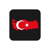 Turchia mappa silhouette con bandiera su sfondo nero vettore
